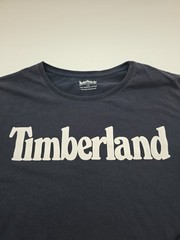 Timberland T-shirt Men L Blue Graphic Print Logo 100% Organic Cotton.#45053