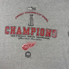 VF Detroit Red Wings T Shirt Mens XL Gray 2002 Stanley Cup Champions NHL Hockey