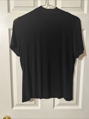 kathy ireland Black Short-Sleeve Mock Neck Tee