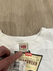 NWT VTG 90s LEVIS 501 Promo Genuine USA Made Jeans White Tee T-Shirt Mens Large