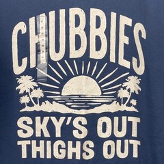 NEW Chubbies “Sky’s Out Thighs Out” T Shirt The No Brainer Mens M Cotton Blue