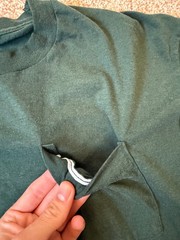 Vintage Dark Green Selvedge Pocket Blank T Shirt Single Stitch XXL FITS SMALLER