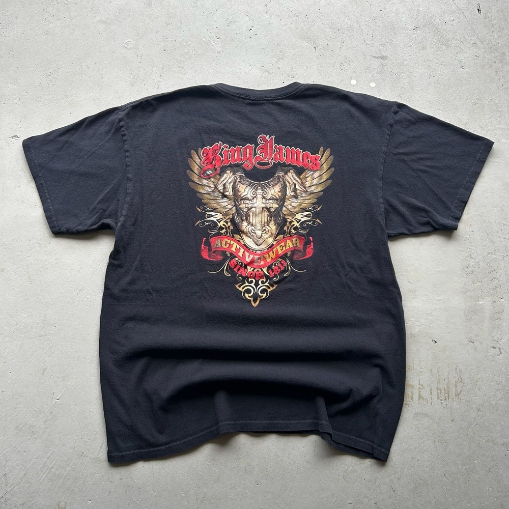 Vintage Y2K King James Biblical Activewear Graphic T-Shirt
