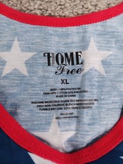 Home Free XL Mens Tank Top T-Shirt Blue Star Texas All Over Print Cotton NWOT