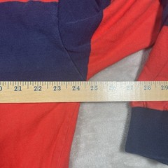 VINTAGE 80s American Eagle Long Sleeve Rugby Red/Blue Striped Turtleneck Mens XL