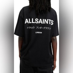 AllSaints Underground Oversize Graphic T-Shirt Black XL NWT