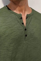 Premium Men’s Cotton Henley T Shirt Breathable Slim Fit Casual Summer Top Gift