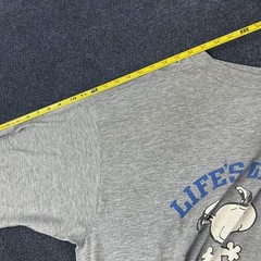 Vintage Peanuts Snoopy Shirt Mens OS Sleep Shirt Gray Tooele Army Depot Tee