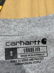 NEW Small Carhartt Men K231 Workwear Long Sleeve Graphic Logo TShirt Loose Fit
