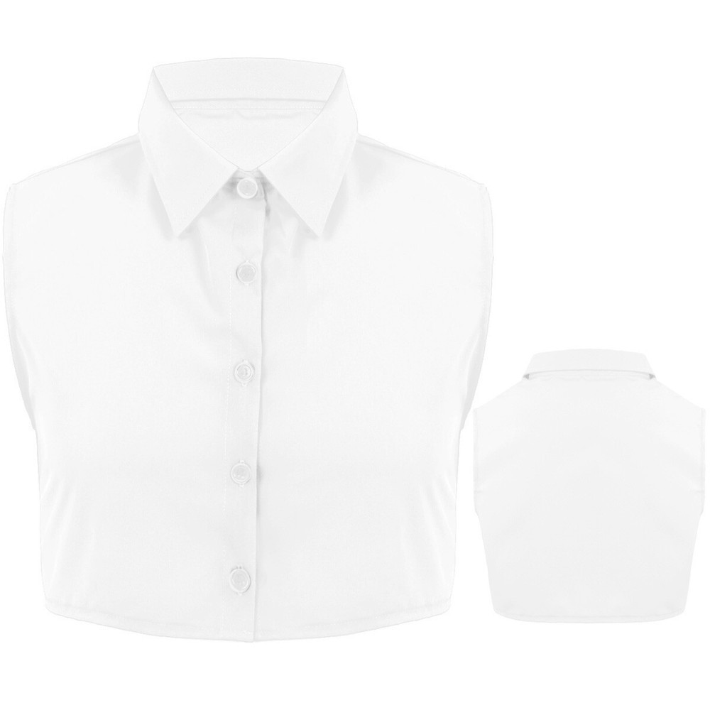 Men Shirt Turn Down Blouse Fake Crop Top Solid Color Collared Necklace Collar