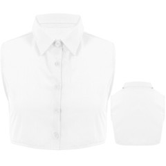 Men Shirt Turn Down Blouse Fake Crop Top Solid Color Collared Necklace Collar