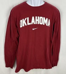 Nike Oklahoma Sooners Center Swoosh Red Long Sleeve T-Shirt Size XL
