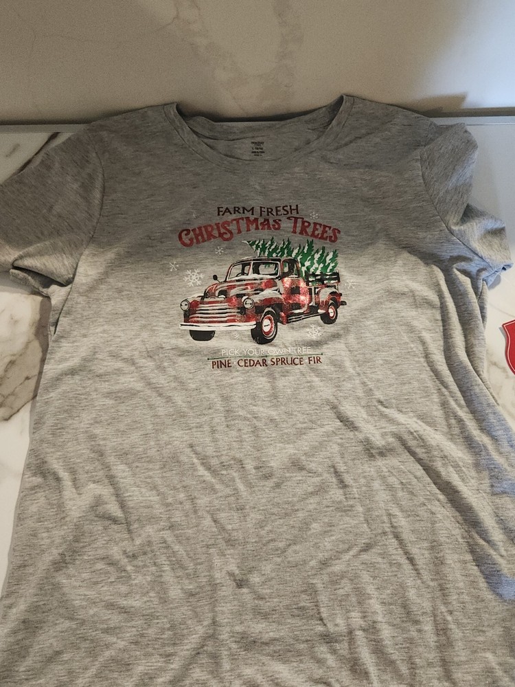 Farm Fresh Christmas Trees T Shirt Pick Your Own Tree Pine Cedar Spruce Fir Gray