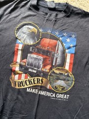 Vintage 1992 3D Emblem Truckers Only Make America Great T-Shirt USA XL
