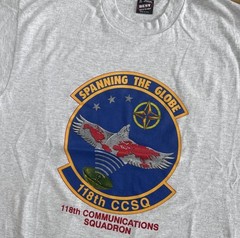 90s USAF 118th Communications Squadron grey single stitched t-shirt. Size XL