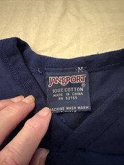Vtg 80’s JANSPORT T Shirt “I Climbed the Great Wall of China” V Neck Sz Medium