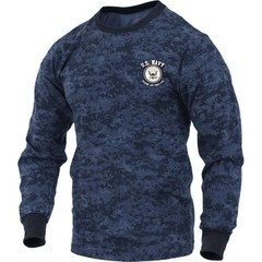 US Navy KICKING ASS Since 1775 Long Sleeve Blue Digital Camo T-Shirt USN Veteran