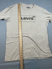 Levis Logo classic Shirt mens Large Tan Beige Logo Modern EUC cotton