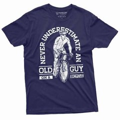 Men’s Bicycle Bike T-shirt Old guy on bicycle Papa Dad Grandpa biking Tee Shirt
