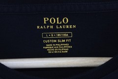 Ralph Lauren T-Shirt Mens Size L Black Graphic Flag Custom Slim Fit
