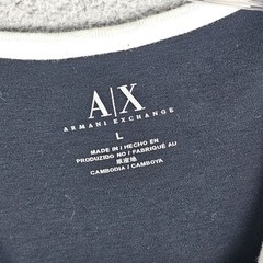 Armani Exchange Tee Shirt Womens Large Ribbed Snap Shoulder Long Sleeve