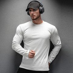 Men’s Long Sleeve t-shirt Muscle Fit Sports T-Shirt Gym Clothes Warm Winter
