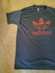 Adidas T-Shirt Men’s Large Gray Trefoil Classic Logo Short Sleeve