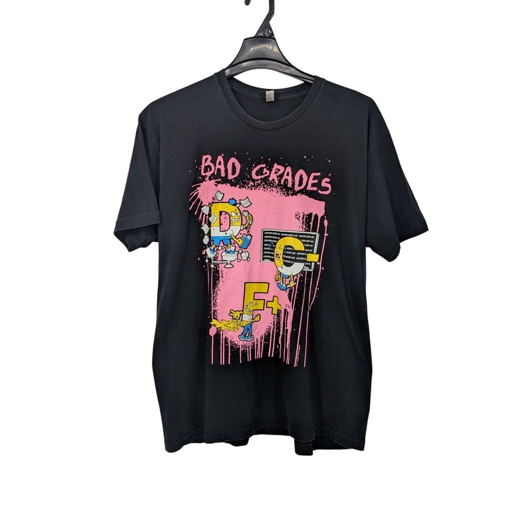 American Apparel Bad Grades Graphic T Shirt Y2K Streetwear Grunge Skate 2XLarge