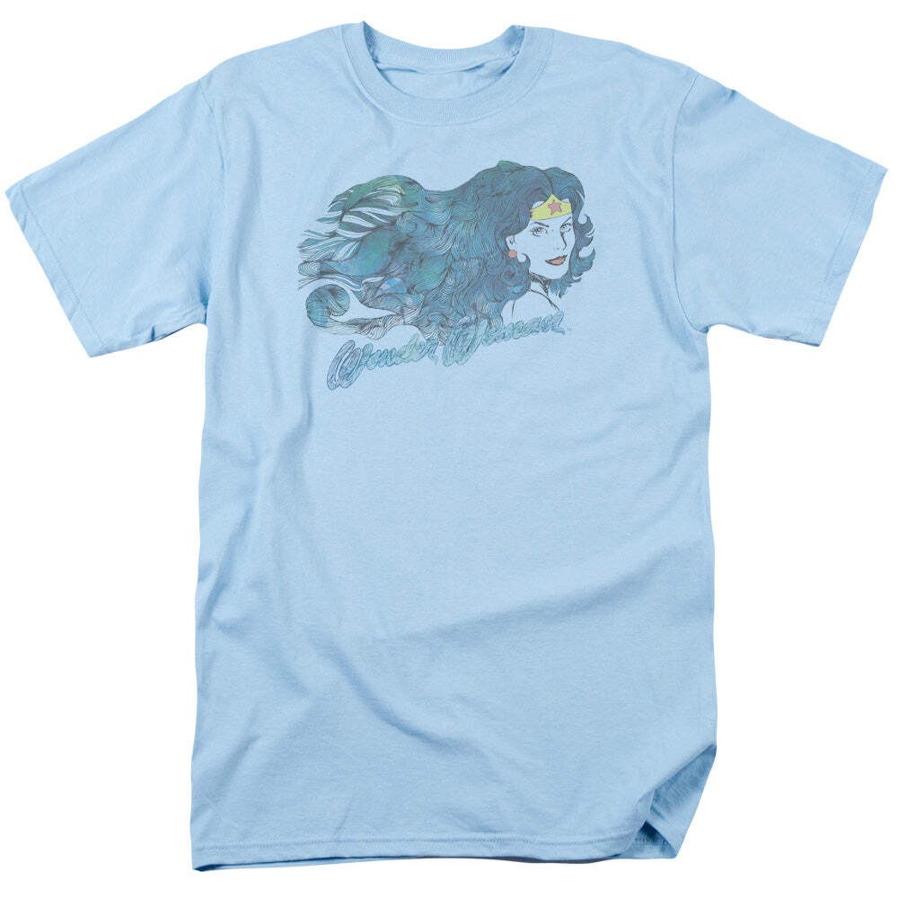 JLA Watercolor Hair Licensed Adult Unisex T-Shirt Regular Fit Tee SM-3X