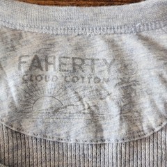 Faherty Mens Cloud Waffle Crew XL Light Blue Thermal Knit Long Slv PIMA Cotton