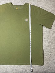 Carhartt Men’s 2XL T-Shirt Green Pocket Original Fit Crew Neck Cotton Heavyweigh