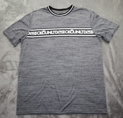 Ecko Unltd. Color Block Contrast T Shirt Adult Size L Gray Striped Crew Neck
