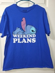 Disney’s Lilo & Stitch Men’s Size XL “Weekend Plans” Blue Graphic Tee
