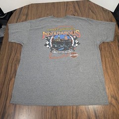 Harley Davidson Mens 2XL Gray T-Shirt Indianapolis Indiana RK Stratman Vintage