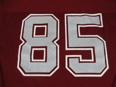 VINTAGE Medalist Sand Knit Football Jersey Mens Extra Large Red Mesh Number 85