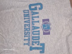 Vintage Gallaudet University Shirt Bison Signatures Logo Script Spellout Large