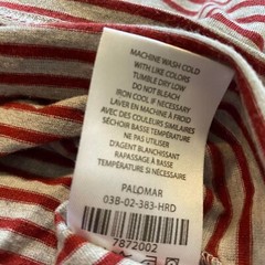 Five Four Mens Round Neck Short Sleeve T Shirt Gray and Red Striped Size Medium