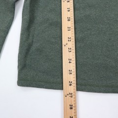 Members Mark Thermal Henley Shirt Mens Medium Green Pullover Dexter