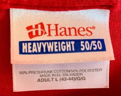 HANES Heavyweight 50/50 Graphic Men’s T-Shirt Red Size L
