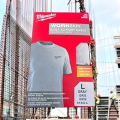 Milwaukee WORKSKIN Men Gray Lightweight Performance Short Sleeve Shirt 414G-L L