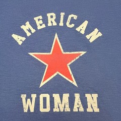 District American Woman Red Star Graphic Tee Heather Blue Tri-Blend XL Mens