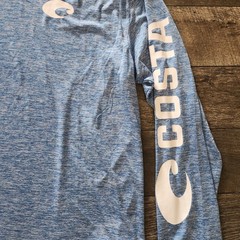 Costa Del Mar Technical Crew Shirt Mens XL Heather Blue Fishing UPF NWT