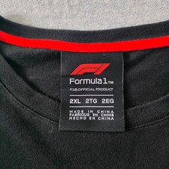 Formula 1 F1 Official Product Mens 2XL Black Red Colorblock Logo T-Shirt Tee