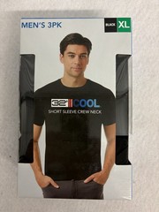 3 PACK – 32 DEGREES COOL MEN’S SHORT SLEEVE CREW NECK SHIRT BLACK