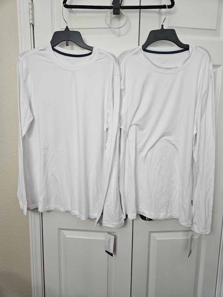 2 x Perry Ellis Portfolio Men’s Deluxe Touch Crewneck Shirts Brilliant Lg/Xl