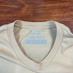 Father John Misty T-Shirt Size Medium Tan Cream Double Sided Presentation Tee