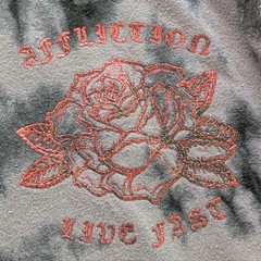Affliction Men’s Grunge Skull T-Shirt XL | Red Foil “Live Fast” Vintage Style
