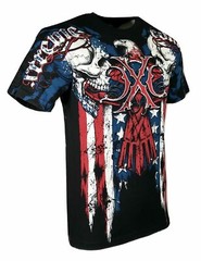 Xtreme Couture Affliction Men’s T-Shirt COUTURE PATRIOT Black Biker S-5XL