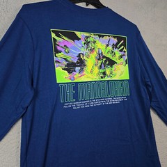 STAR WARS NEFF Mens Mandalorian Shirt Extra Large XL Blue Comic Long Sleeve NWT