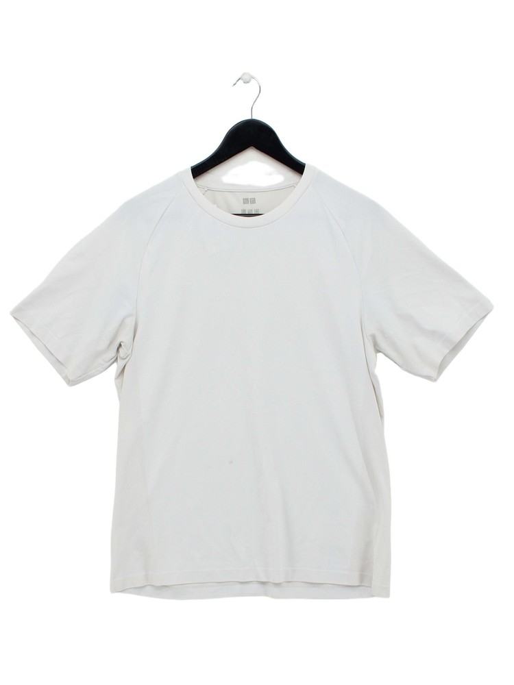 Uniqlo Men’s T-Shirt M White Polyester with Polyamide Basic